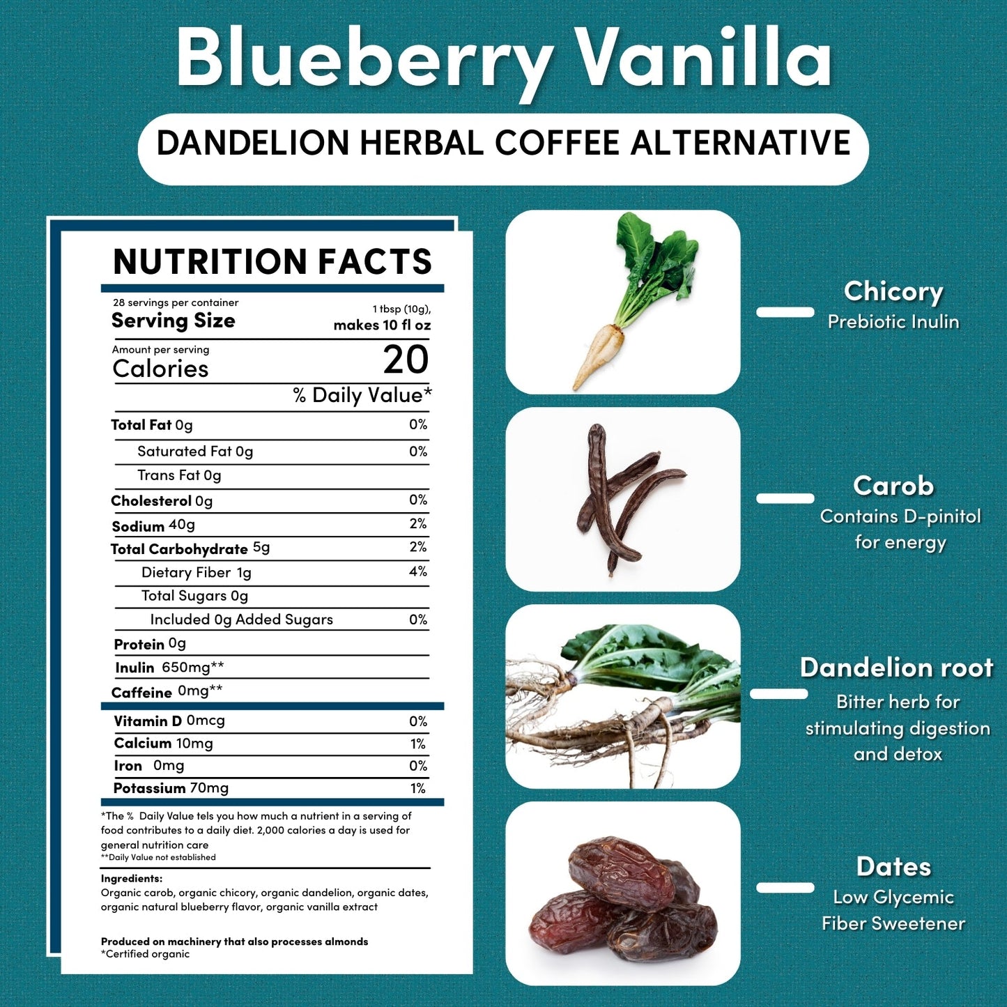 Blueberry Vanilla Chicory Herbal Coffee