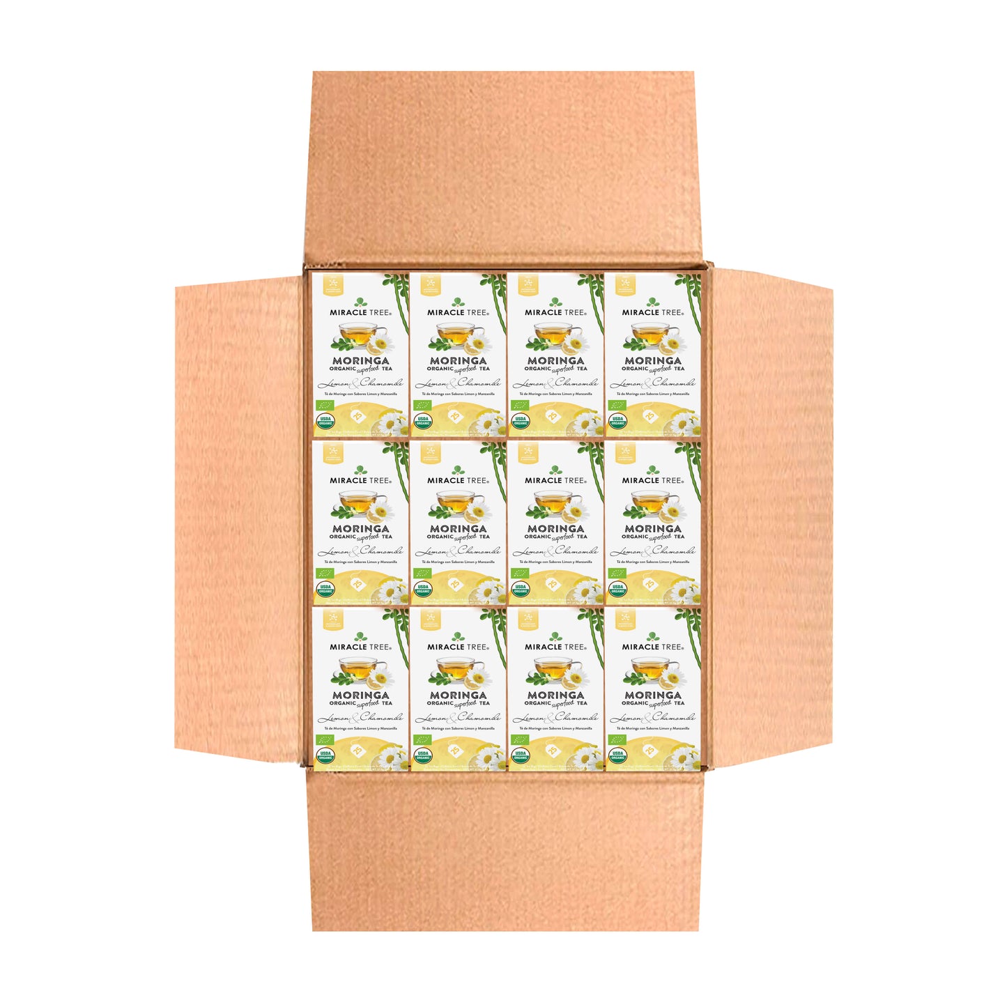 Organic Moringa Tea - Lemon & Chamomile - Caffeine-Free Herbal Tea