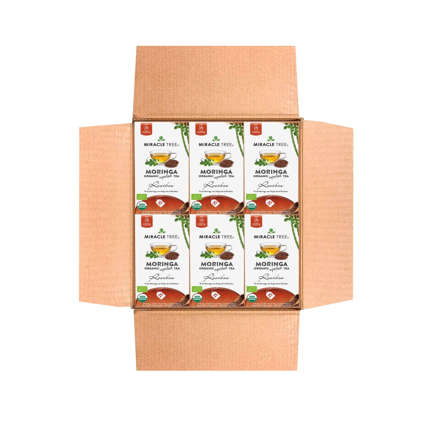 Té Orgánico de Moringa - Rooibos - Infusión Herbal Sin Cafeína