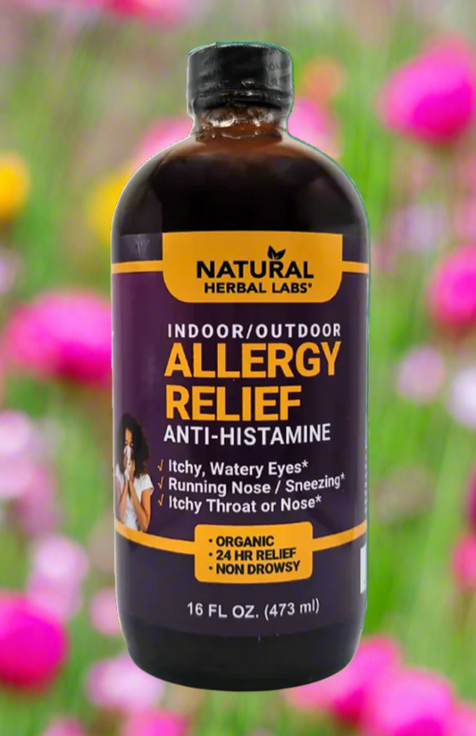 Fast-acting organic allergy relief for sinuses, immune support, and seasonal symptoms. Made by Livingston Natural Herbal Labs. 16 fl oz.