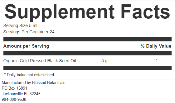 Organic Black Seed Oil