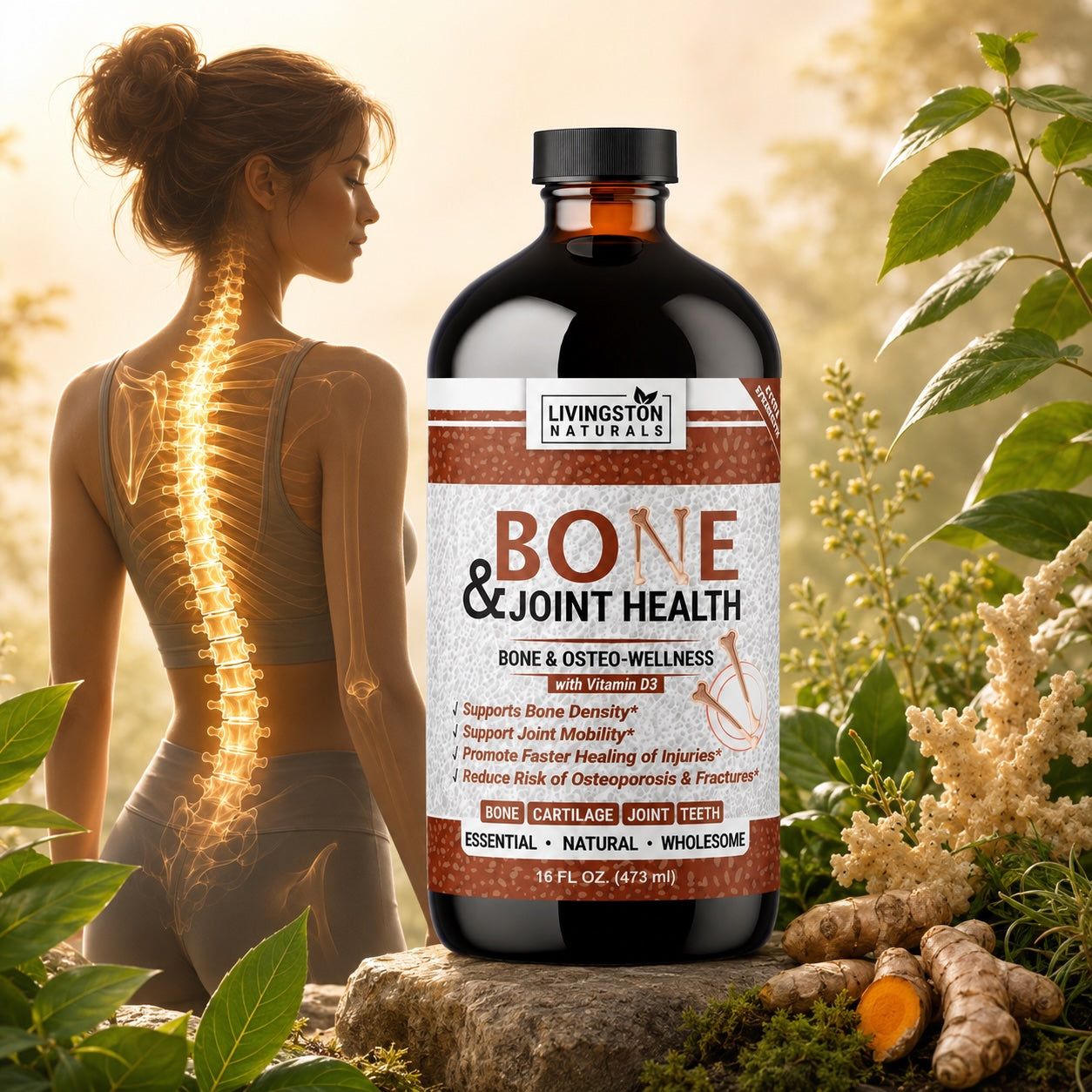 Wholesale Case – Organic Herbal Bone & Joint Support – 8 x 16 oz Bottles