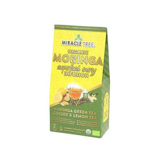 Organic Moringa Energy Tea - Ginger Lemon - Natural Coffee Alternative