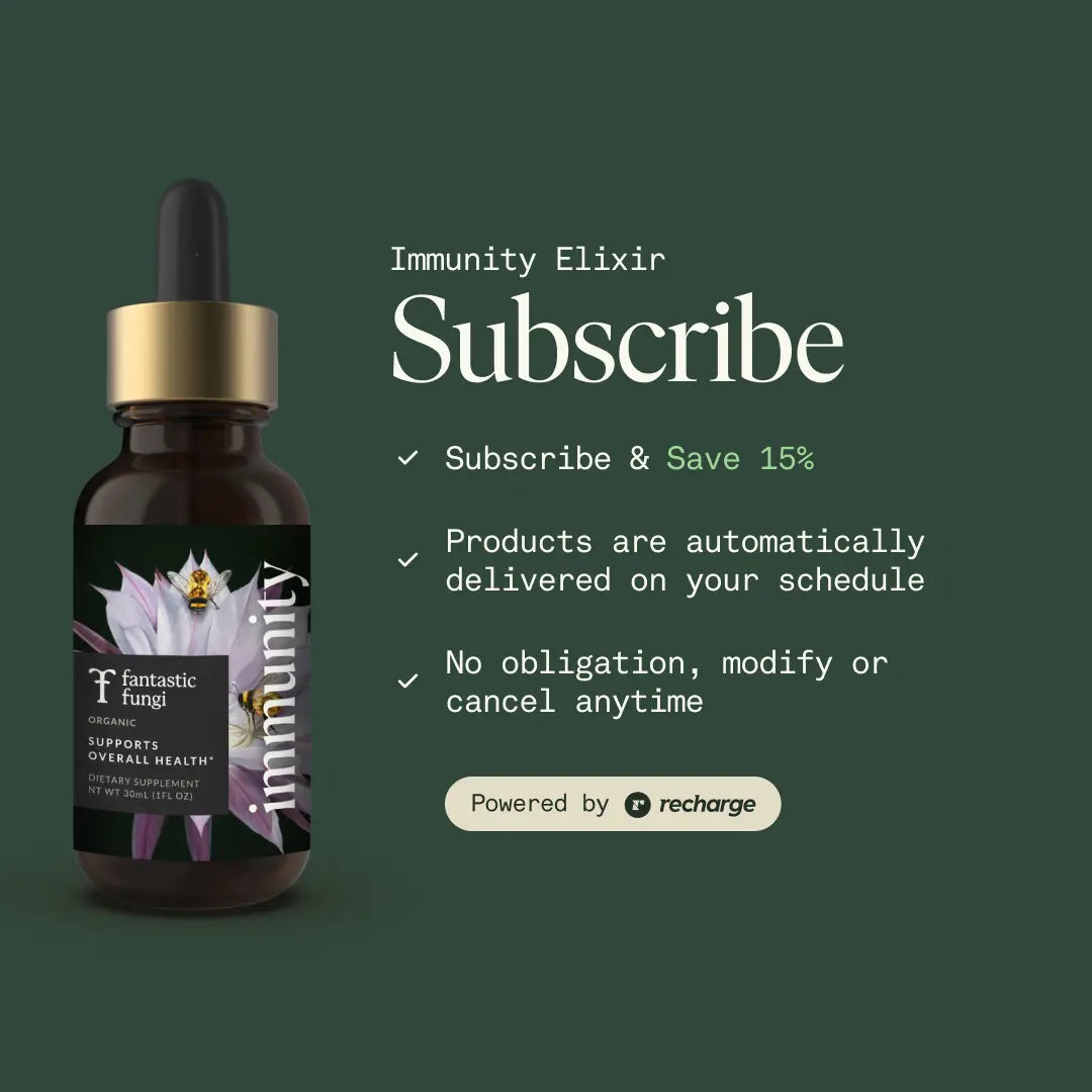 Organic Mushroom Immune Support Elixir | Chaga, Maitake & Astragalus Blend