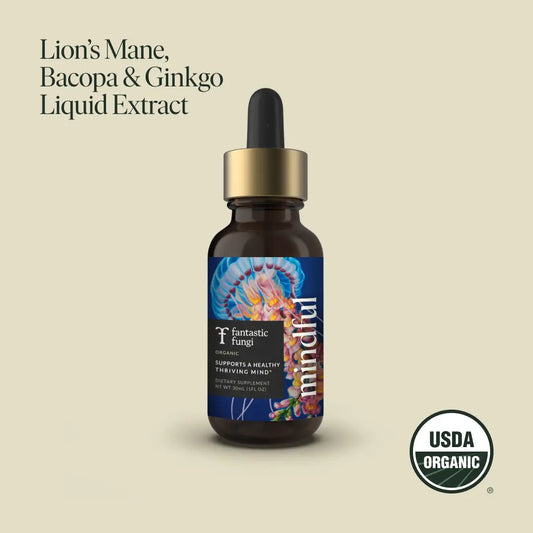 Mindful Elixir — Organic Lion’s Mane, Bacopa & Ginkgo Extract