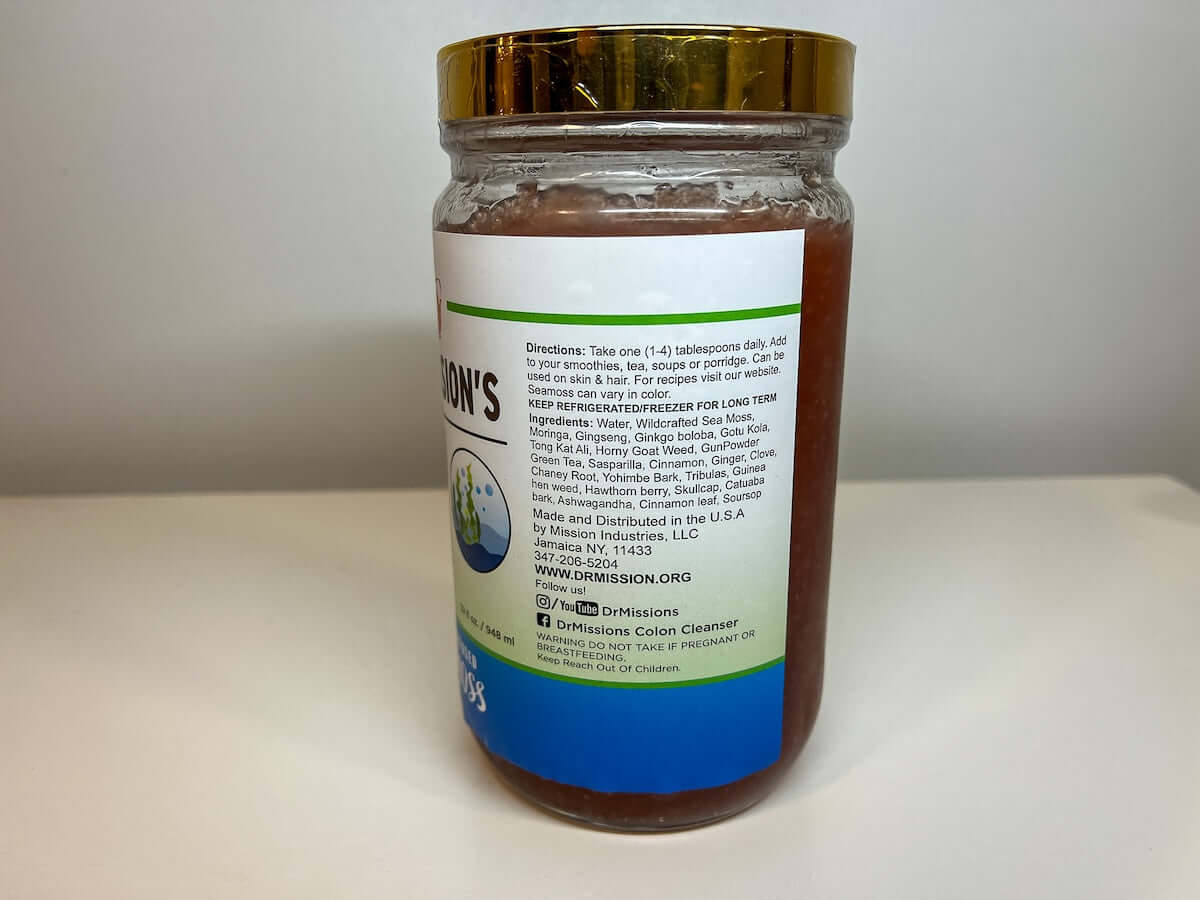 Dr. Mission Herbal Infused Sea Moss | This unique blend of Sea-Moss and herbs like Moringa, Ginseng, Ginkgo Biloba, Tongkat Ali, and more is crafted for optimal health. Enjoy natural wellness!