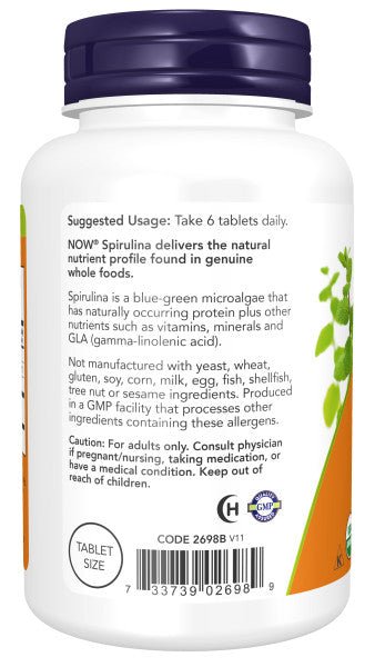 Organic Spirulina 500 mg tablets