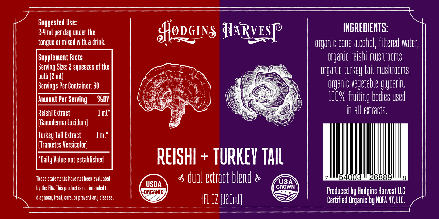 Organic Reishi + Turkey Tail Dual Extract Tincture