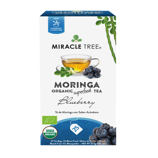 Organic Moringa Tea - Blueberry - Caffeine-Free Herbal Tea