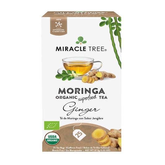 Organic Moringa Tea - Ginger - Caffeine-Free Herbal Tea