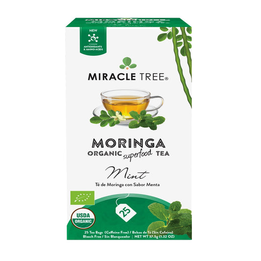 Organic Moringa Tea - Mint - Caffeine-Free Herbal Tea