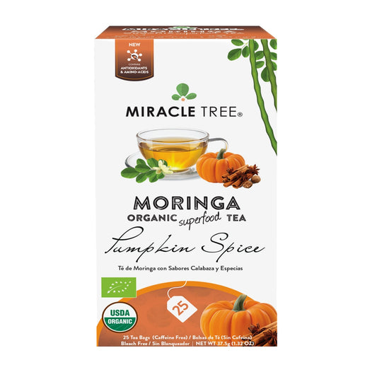 Organic Moringa Tea - Pumpkin Spice - Caffeine-Free Herbal Tea