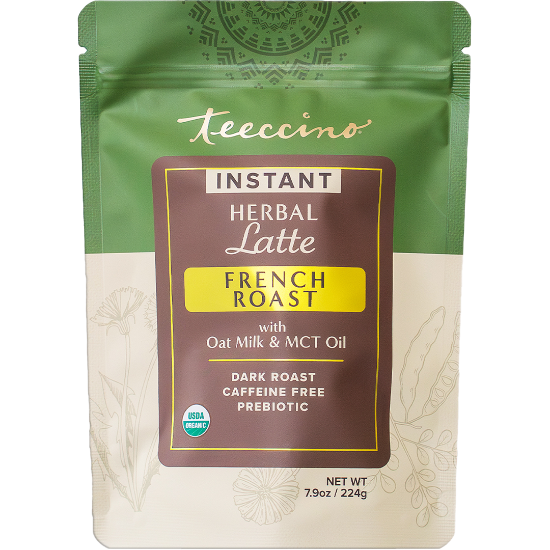 Instant French Roast Herbal Latte: Quick Plant-Based Energy On The Go