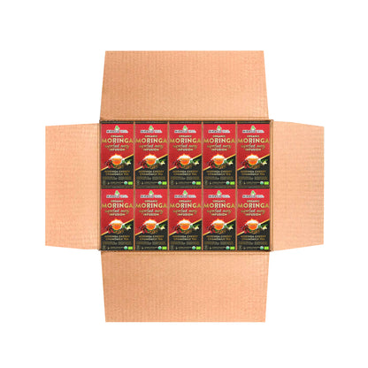 Organic Moringa Energy Tea - Cherry Chamomile - Natural Coffee Alternative