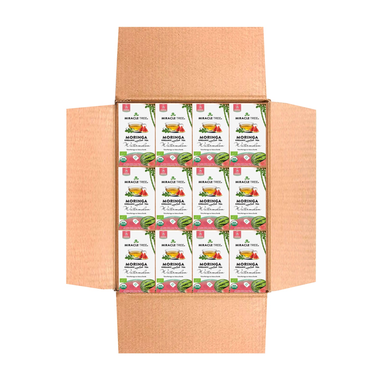 Organic Moringa Tea - Watermelon - Caffeine-Free Herbal Tea