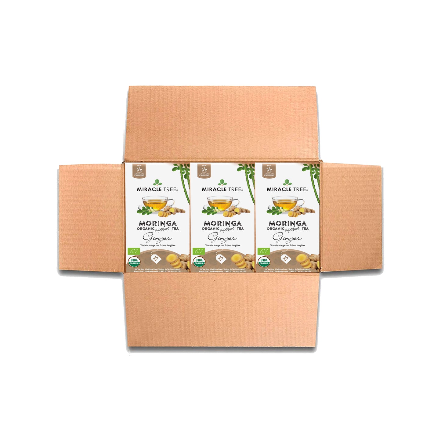 Organic Moringa Tea - Ginger - Caffeine-Free Herbal Tea