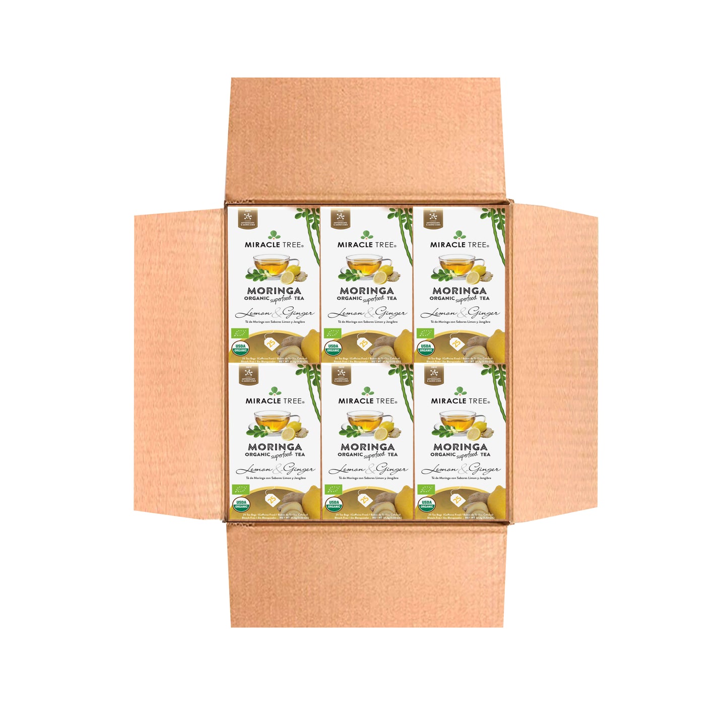 Organic Moringa Tea - Lemon & Ginger - Caffeine-Free Herbal Tea