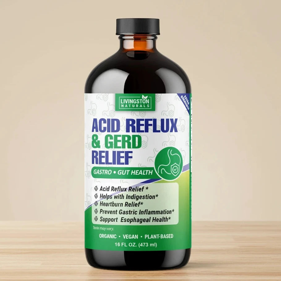 Organic herbal acid reflux and GERD relief supplement bottle by natural herbal labs