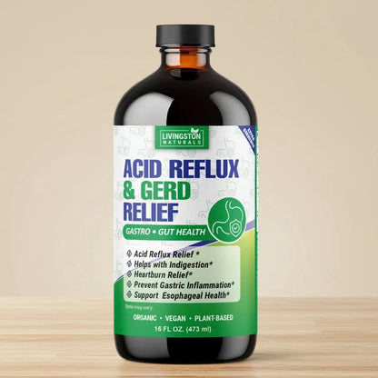 Organic herbal acid reflux and GERD relief supplement bottle by natural herbal labs