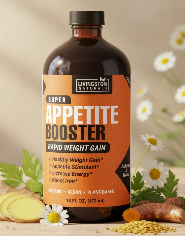 Super Appetite Booster 16 fl oz organic liquid herbal formula front bottle label