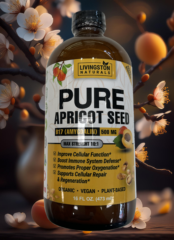 Experience the health benefits of Apricot Seed Extract with B17 (Amygdalin). Supports cellular repair, boosts immunity, and promotes overall well-being