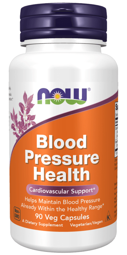 NOW® Blood Pressure Health supports heart and arterial function with MegaNatural®-BP™ grape seed extract and hawthorn for healthy circulation
