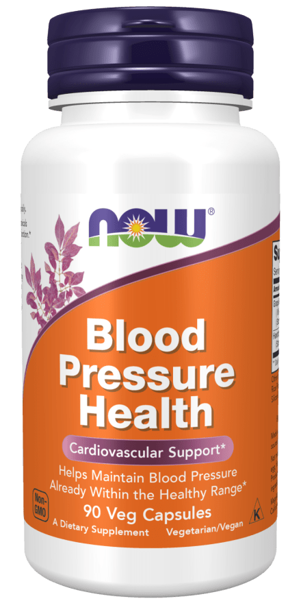 NOW® Blood Pressure Health supports heart and arterial function with MegaNatural®-BP™ grape seed extract and hawthorn for healthy circulation