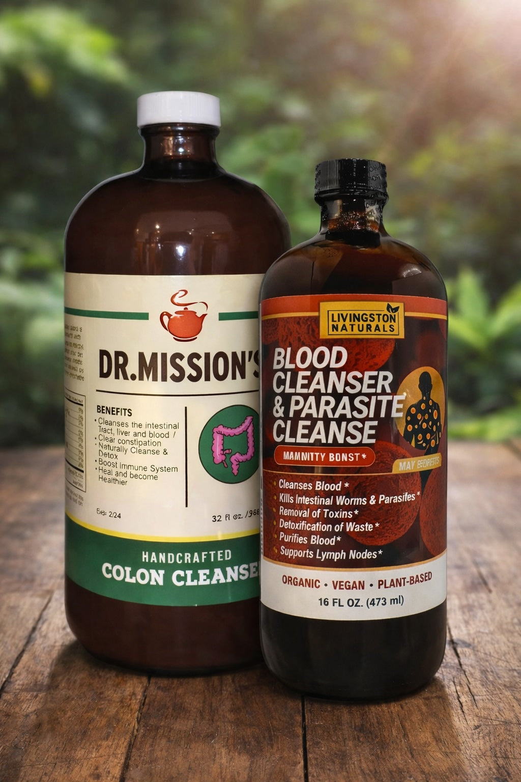 Parasite cleanse and colon support herbal bundle by Livingston Naturals and Dr. Mission