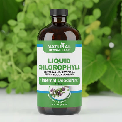 Organic Liquid Chlorophyll with alfalfa & white mulberry supports detox, digestion, liver health & natural internal deodorization