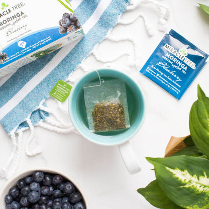 Organic Moringa Tea - Blueberry - Caffeine-Free Herbal Tea