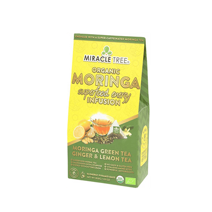 Organic Moringa Energy Tea - Ginger Lemon - Natural Coffee Alternative