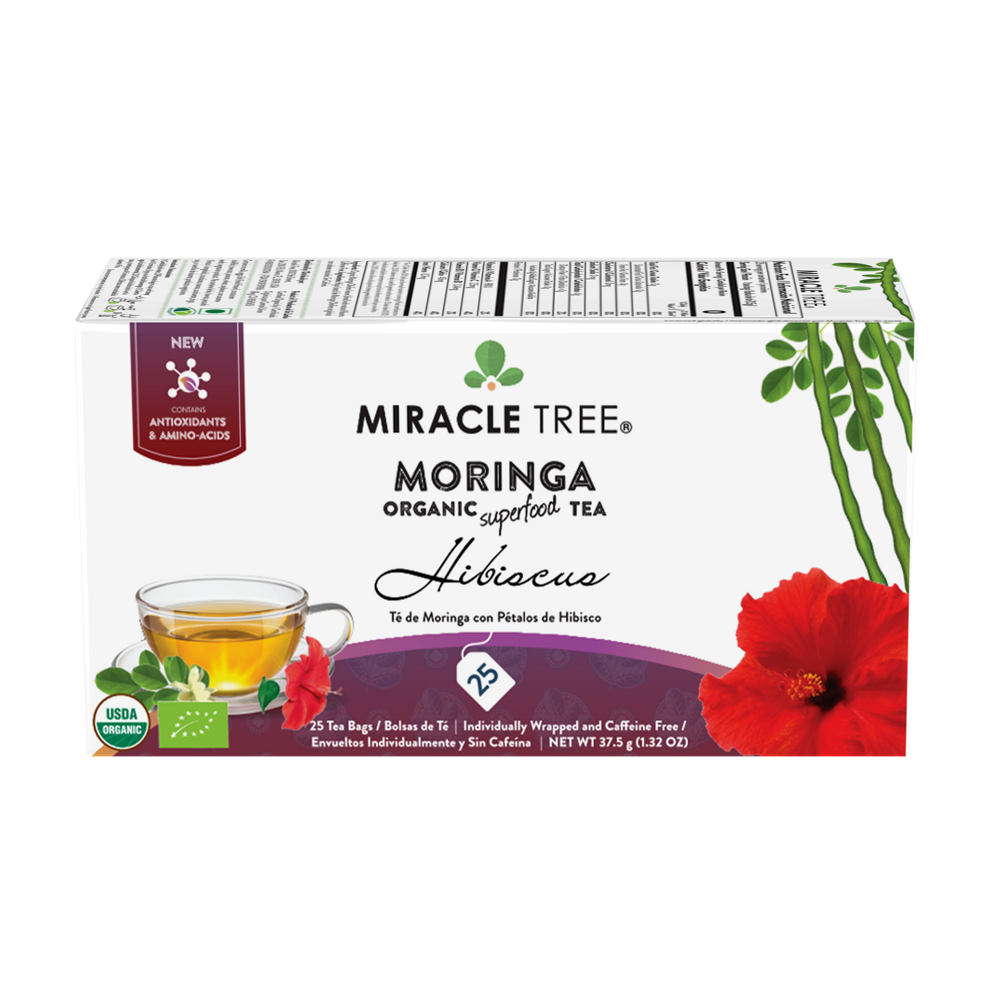 Organic Hibiscus Moringa Tea – Tart Herbal Tea with Vibrant Flavor