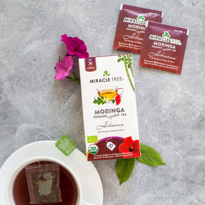 Organic Hibiscus Moringa Tea – Tart Herbal Tea with Vibrant Flavor