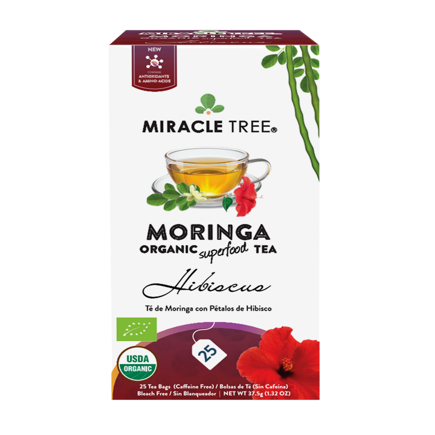 Organic Hibiscus Moringa Tea – Tart Herbal Tea with Vibrant Flavor