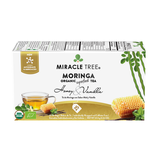 Organic Moringa Tea - Honey & Vanilla - Caffeine-Free Herbal Tea