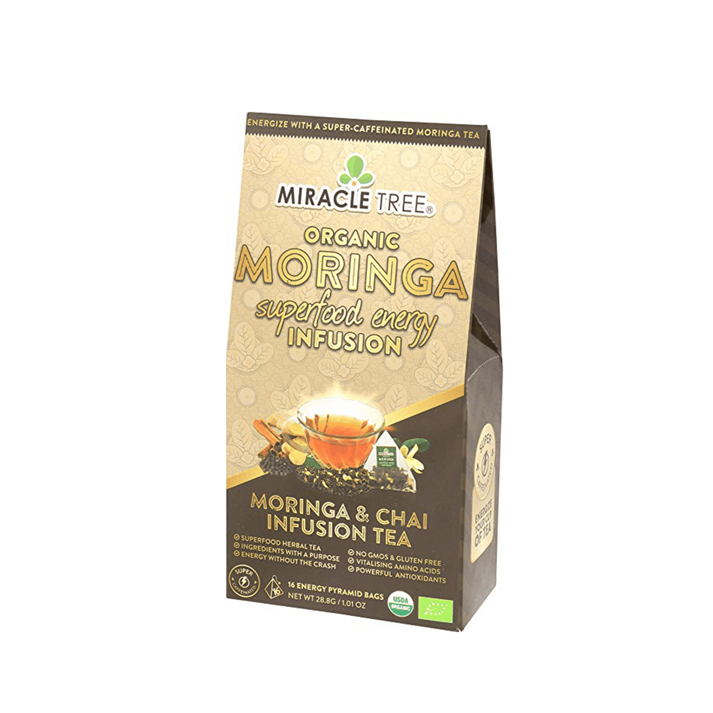 Organic Moringa Energy Tea - Chai Spice - Natural Coffee Alternative
