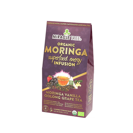Organic Moringa Energy Tea - Grape Vanilla - Natural Coffee Alternative