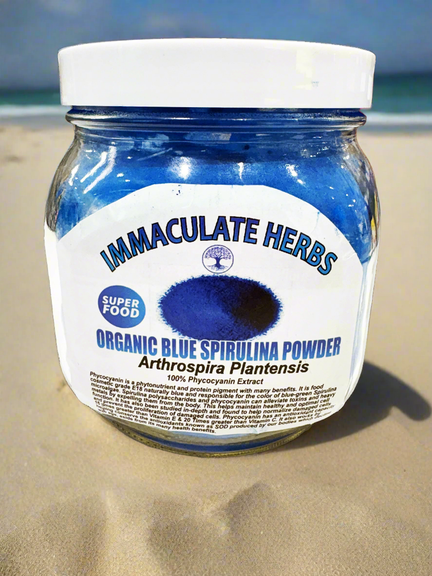 Buy Organic Blue Spirulina powder – a vibrant vegan superfood rich in antioxidants & phycocyanin. Boost energy, immunity & color up your smoothies.