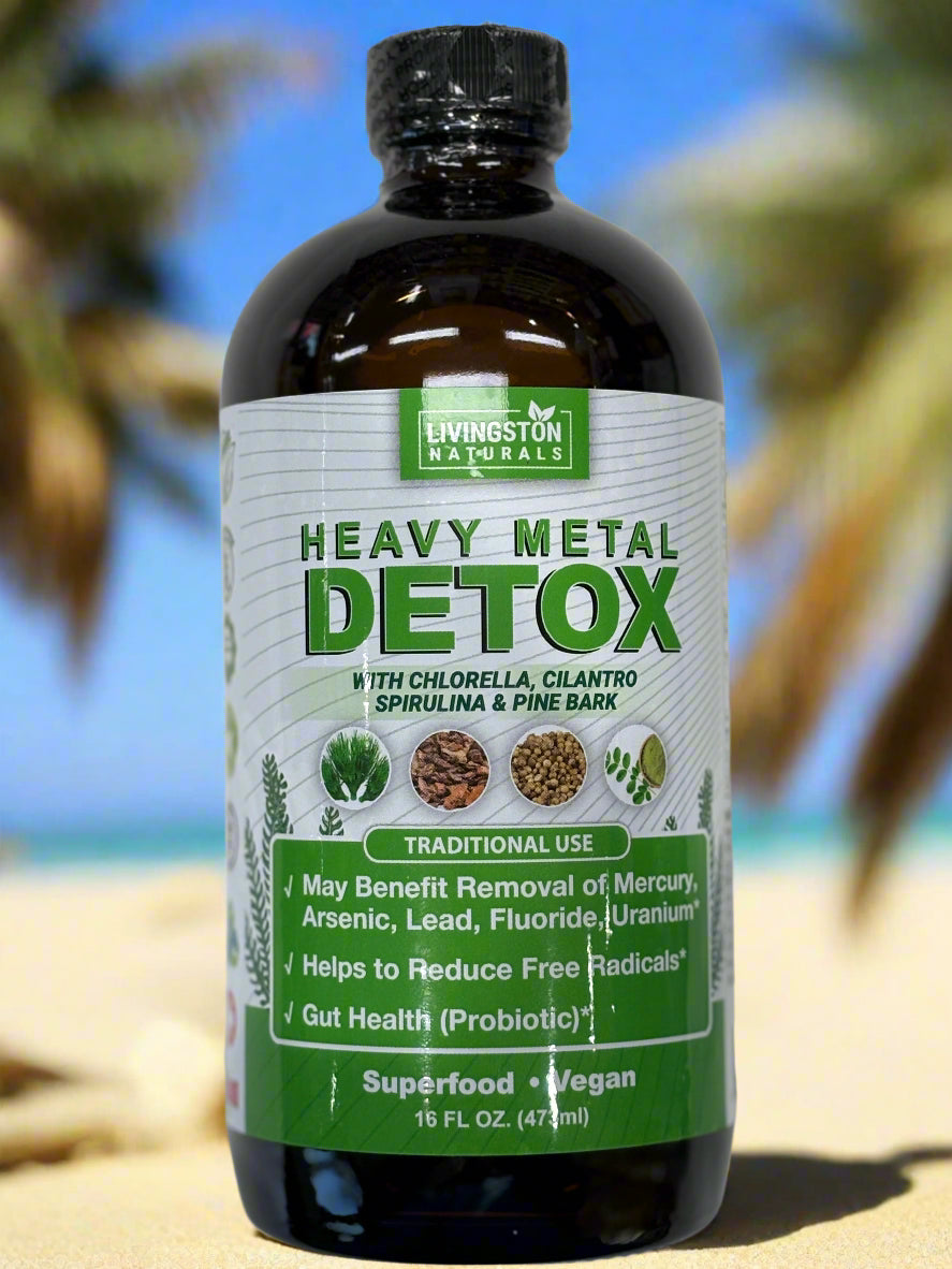 Organic Herbal Heavy Metal Detox – Natural cleanse with chlorella, cilantro & spirulina. Supports heavy metal removal. Vegan. By Livingston