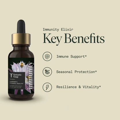 Organic Mushroom Immune Support Elixir | Chaga, Maitake & Astragalus Blend