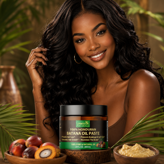 Experience pure Honduran Batana Oil Paste by Livingston Naturals. Deeply nourish dry hair, support shine, softness, scalp hydration, and healthier-looking hair with this rich traditional beauty oil treatment
