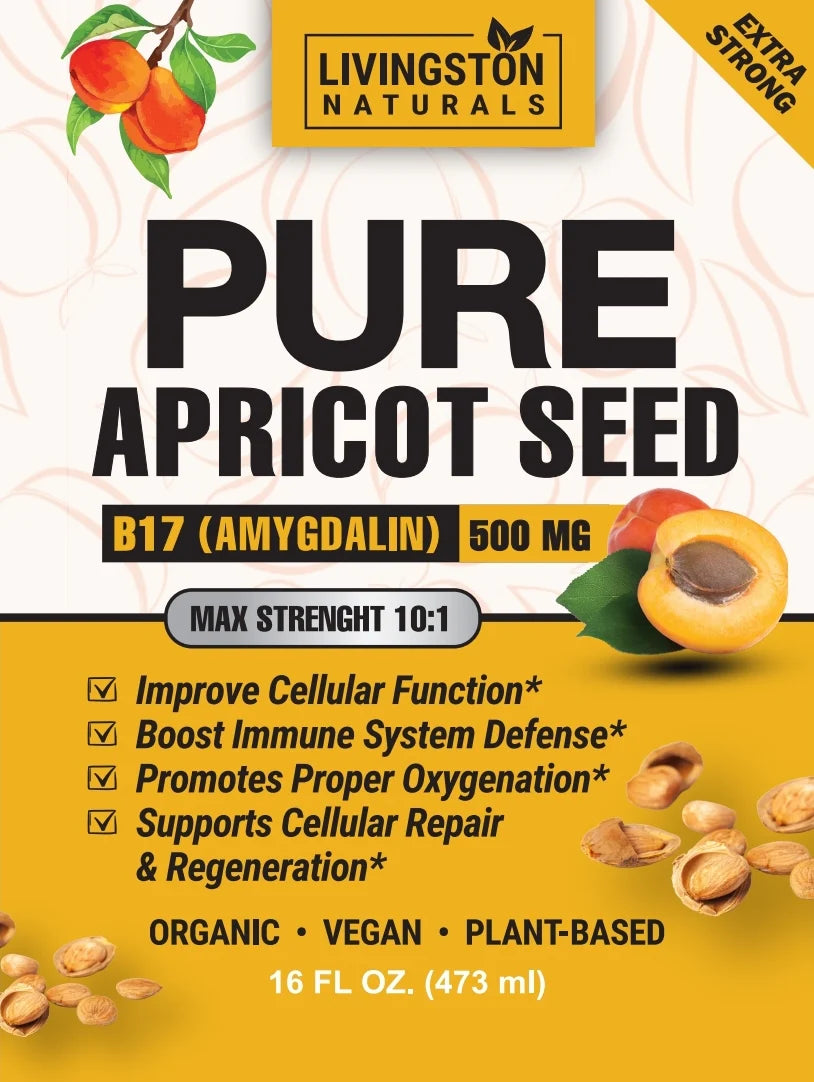 Experience the health benefits of Apricot Seed Extract with B17 (Amygdalin). Supports cellular repair, boosts immunity, and promotes overall well-being