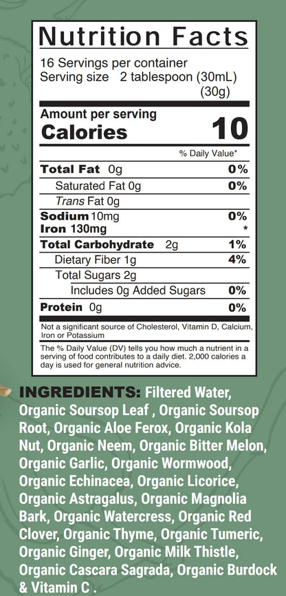 Organic Moringa + Soursop Liquid – Immune, Detox & Cell Support