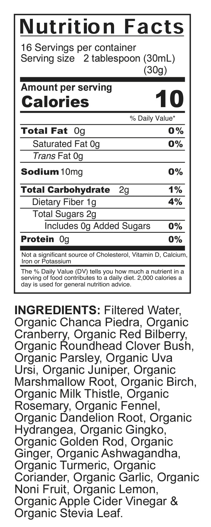 Nutrition facts kidney cleanse Livingston Naturals