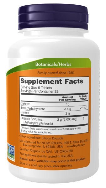 Organic Spirulina 500 mg tablets