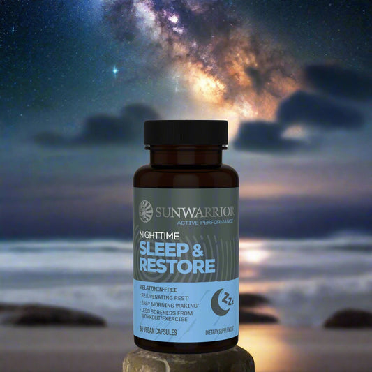 Melatonin-free sleep support with calming herbs & magnesium. Active Sleep & Restore promotes restful nights, less soreness & refreshed mornings.