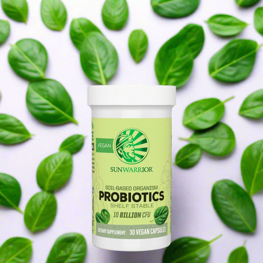 Boost gut health & immunity with Sunwarrior Vegan Probiotic. 10B CFU, prebiotics & Solarplast® for digestion, gut-brain balance & daily wellness.