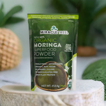Organic Moringa Powder - 16oz Pouch - Pure Superfood Supplement (1 lb)
