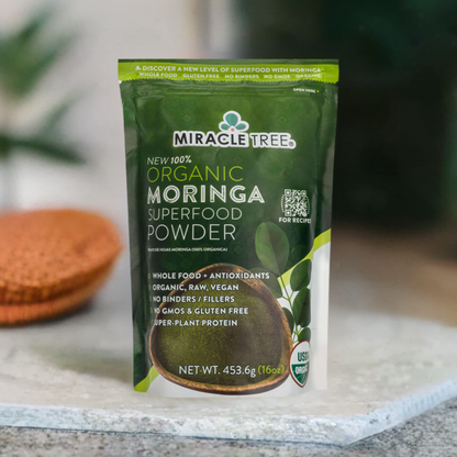 Organic Moringa Powder - 16oz Pouch - Pure Superfood Supplement (1 lb)