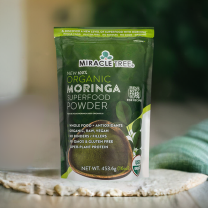 Organic Moringa Powder - 16oz Pouch - Pure Superfood Supplement (1 lb)
